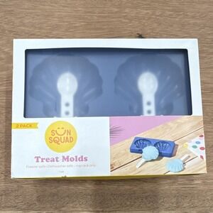 Sun Squad Treat Molds Ice Pop Mold Set 2 Pack Blue Seashells Freezer Safe